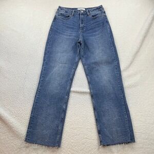 Dear John Jeans Womens 28 Blue  Straight Leg Raw Hem‎ Stretch Denim